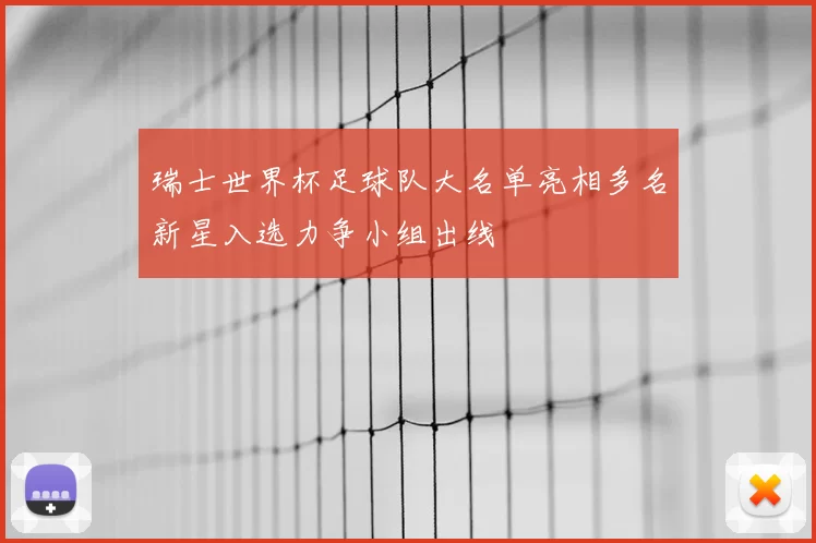 瑞士世界杯足球队大名单亮相多名新星入选力争小组出线